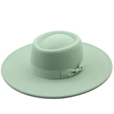 Multicolor Autumn/Winter Wool Big Brim Jazz Hat